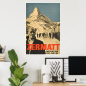 Zermatt, Schweiz, Skiplakat Poster (Heimbüro)