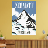 Zermatt Schweiz Skiprint Leinwanddruck (Insitu (Wohnzimmer))