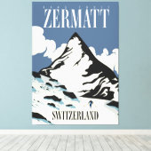 Zermatt Schweiz Skiprint Leinwanddruck (Insitu (Holzboden))