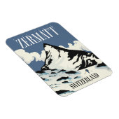 Zermatt Schweiz Skiprint Magnet (Rechte Seite)