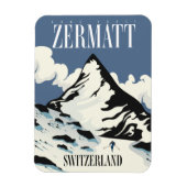 Zermatt Schweiz Skiprint Magnet (Vertikal)