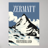 Zermatt Schweiz Skiprint Poster (Vorne)