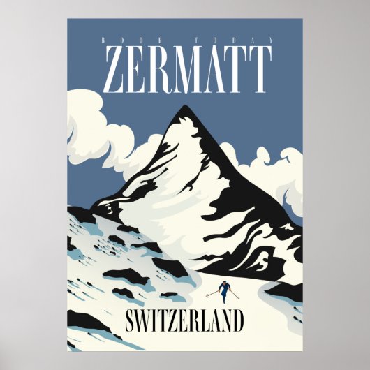 Zermatt Schweiz Skiprint Poster (Vorne)