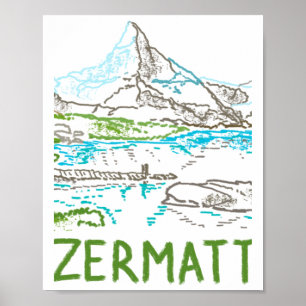 Zermatt Schweiz Souvenir Geschenk Für Touristen St Poster