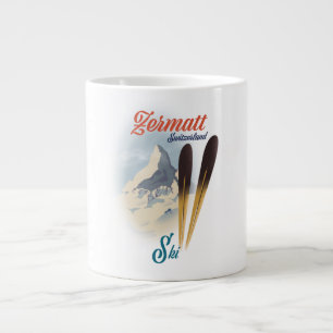 Zermatt Schweiz Vintage-Skiposter Jumbo-Tasse