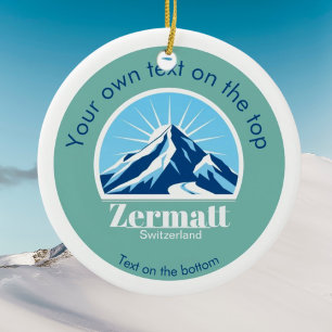 Zermatt Schweiz Weihnachtsdekoration Keramik Ornament