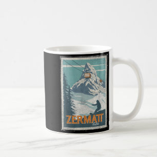Zermatt Schweiz Winter Skifahren Snowboarden Ski Kaffeetasse