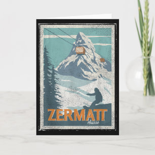 Zermatt Schweiz Winter Skifahren Snowboarden Ski Karte