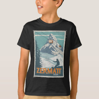 Zermatt Schweiz Winter Skifahren Snowboarden Ski T-Shirt