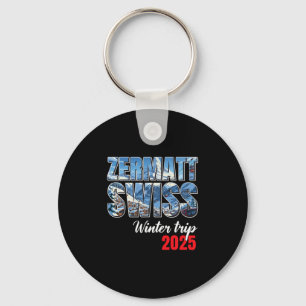 Zermatt Schweiz Winterreise 2025 Schweizer Ski Alp Schlüsselanhänger