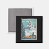 Zermatt Schweiz Winterskifahren Snowboarden Ski Magnet (Vorderseite/Rückseite)