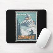 Zermatt Schweiz Winterskifahren Snowboarden Ski Mousepad (Mit Mouse)