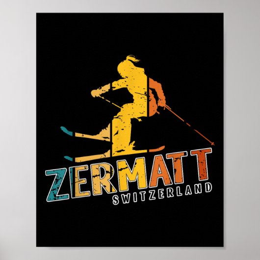 Zermatt Schweizer Alpen Alpinski Schweiz Berg Poster (Vorne)