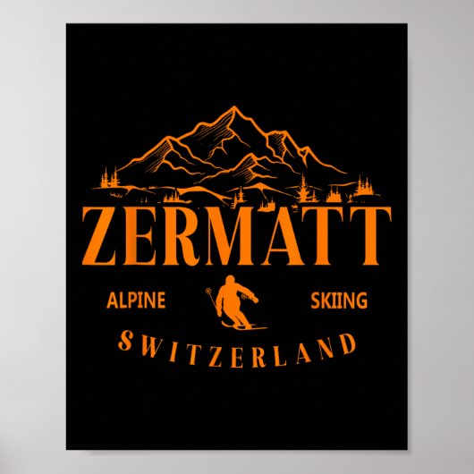 Zermatt Schweizer Alpen Alpinski Schweiz Berg Poster (Vorne)