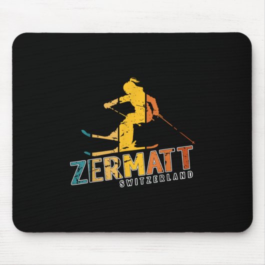 Zermatt Schweizer Alpen Skipass Lugano Mousepad (Vorne)