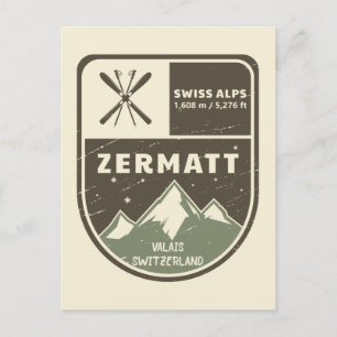 Zermatt Schweizer Alpen Wallis Schweiz Postkarte