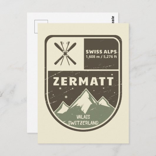 Zermatt Schweizer Alpen Wallis Schweiz Postkarte (Vorne/Hinten)