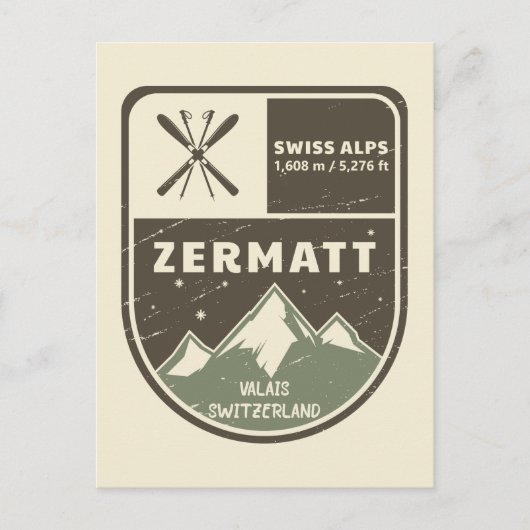 Zermatt Schweizer Alpen Wallis Schweiz Postkarte (Vorderseite)