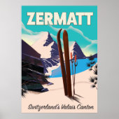 Zermatt Ski Urlaubsplaner Poster (Vorne)
