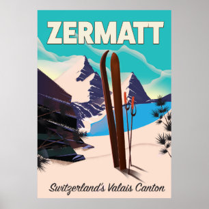 Zermatt Ski Urlaubsplaner Poster
