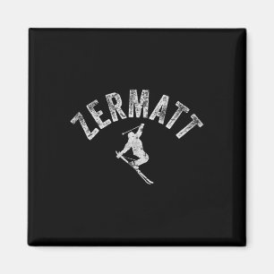 Zermatt Ski Vintage Skifahren Schweizer Klein Prob Magnet