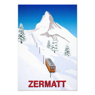 Zermatt Ski-Zug Fotodruck