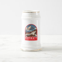 Zermatt Switzerland Illustration Reisen Art Retro