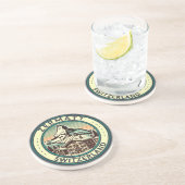 Zermatt Switzerland Illustration Travel Art Abzeic Getränkeuntersetzer (Seite)