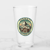 Zermatt Switzerland Illustration Travel Art Abzeic Glas (Vorderseite)