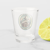 Zermatt Switzerland Illustration Travel Art Abzeic Schnapsglas (Rückseite)