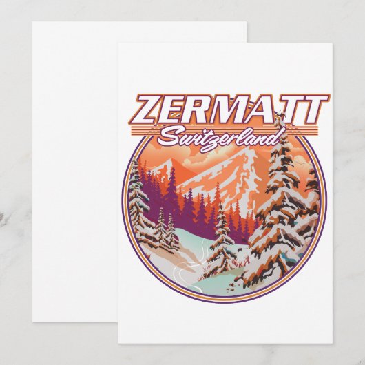 Zermatt Switzerland Logo Einladung (Vorne/Hinten)