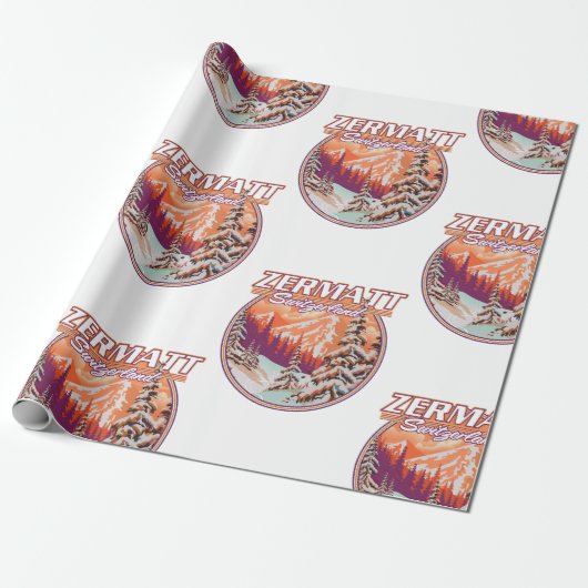 Zermatt Switzerland Logo Geschenkpapier (Ungerollt)