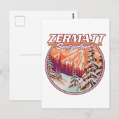 Zermatt Switzerland Logo Postkarte (Vorne/Hinten)