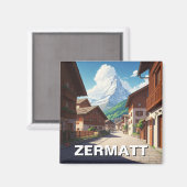 Zermatt Switzerland Matterhorn Magnet (Vorderseite/Rückseite)
