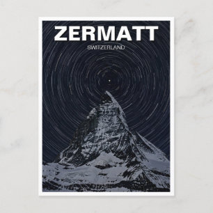 Zermatt Switzerland Matterhorn Night Postkarte