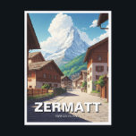 Zermatt Switzerland Matterhorn Postkarte<br><div class="desc">Zermatt ist ein autofreies Dorf in den Schweizer Alpen, bekannt für seine atemberaubende Aussicht auf das ikonische Matterhorn, einen pyramidenförmigen Berg. Hier ein Blick auf das, was Zermatt besonders macht: Atemberaubende Landschaft: Das Dorf ist umgeben von dramatischen Berggipfeln, Gletschern und üppigen grünen Wiesen. Das Matterhorn mit seiner unverwechselbaren Form dominiert...</div>