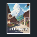 Zermatt Switzerland Matterhorn Postkarte<br><div class="desc">Zermatt ist ein autofreies Dorf in den Schweizer Alpen, bekannt für seine atemberaubende Aussicht auf das ikonische Matterhorn, einen pyramidenförmigen Berg. Hier ein Blick auf das, was Zermatt besonders macht: Atemberaubende Landschaft: Das Dorf ist umgeben von dramatischen Berggipfeln, Gletschern und üppigen grünen Wiesen. Das Matterhorn mit seiner unverwechselbaren Form dominiert...</div>