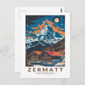 Zermatt Switzerland Matterhorn Reisen Vintag Postkarte (Vorne/Hinten)