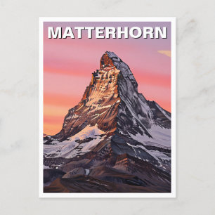 Zermatt Switzerland Matterhorn Sunset Postkarte