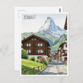 Zermatt Switzerland Matterhorn Travel Postkarte (Vorne/Hinten)