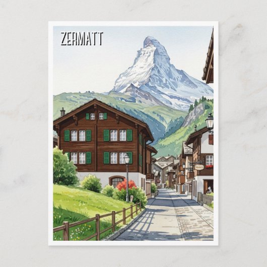 Zermatt Switzerland Matterhorn Travel Postkarte (Vorderseite)