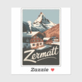 Zermatt Switzerland Reisen Vintag Aufkleber (Blatt)