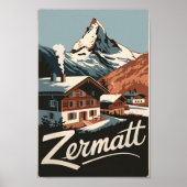 Zermatt Switzerland Reisen Vintag Poster (Vorne)