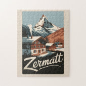 Zermatt Switzerland Reisen Vintag Puzzle (Vertikal)