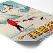 Zermatt Switzerland Retro Vintage Skireise Poster (Ecke)