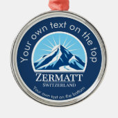 Zermatt Switzerland ski Mountain medal Ornament Aus Metall (Vorne)