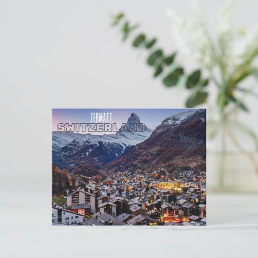 Zermatt Switzerland Souvenir Reise Postkarte (Stehend Vorderseite)