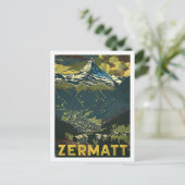 Zermatt Switzerland Vintag Berühmter Reiseort Postkarte (Stehend Vorderseite)