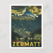 Zermatt Switzerland Vintag Berühmter Reiseort Postkarte (Vorderseite)