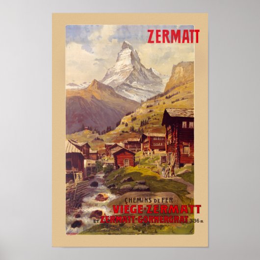 Zermatt Switzerland Vintage Poster 1900 (Vorne)